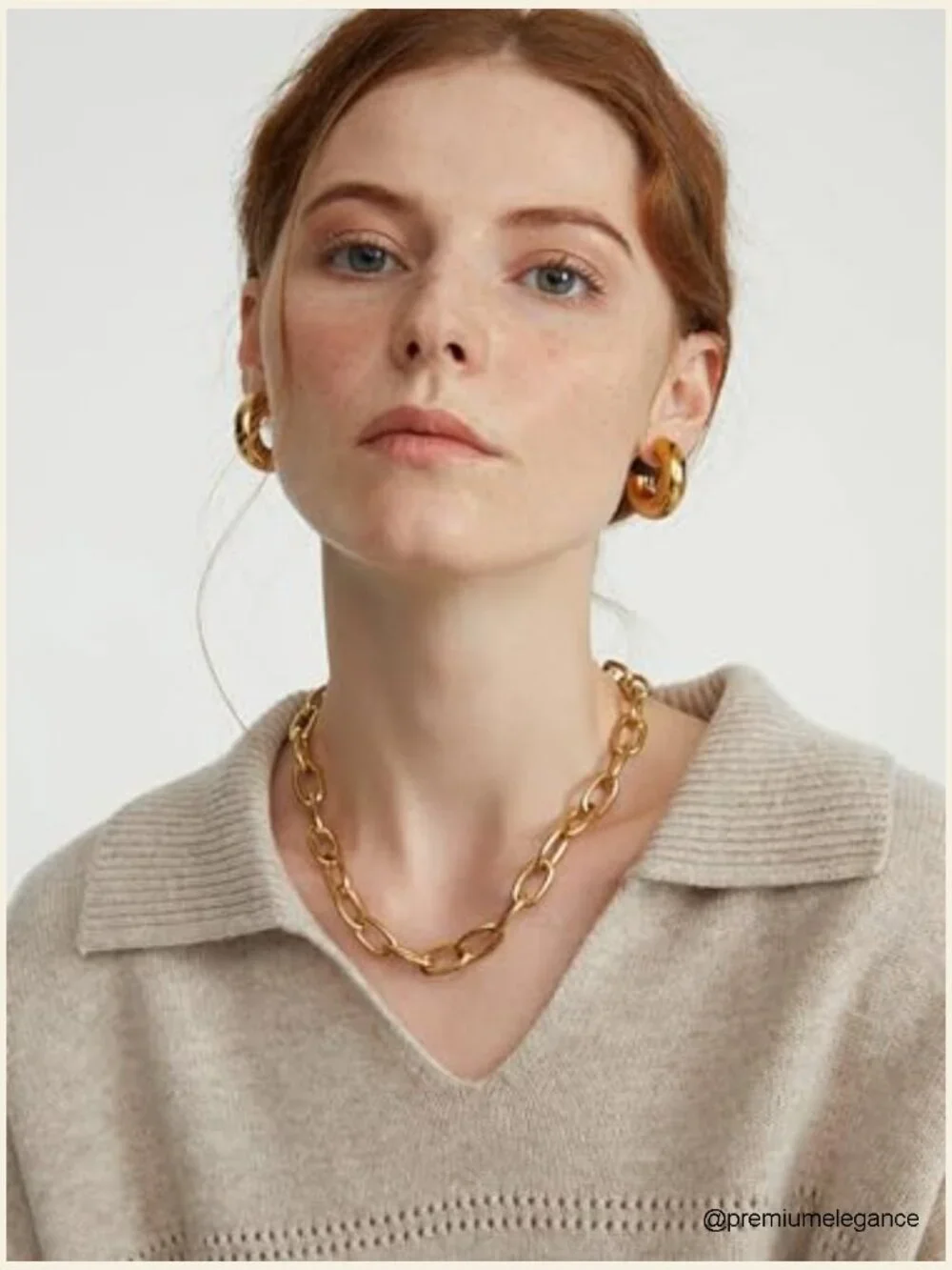 Lightweight Hollow Chunky Gold Hoop Earrings Women Waterproof Non Tarnish